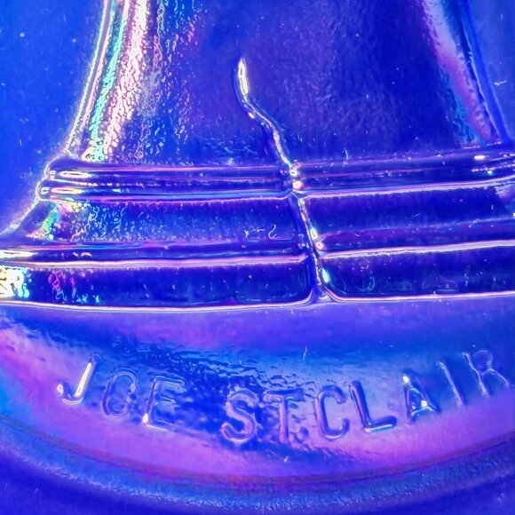 Joe St. Clair 1776 1976 Cobalt Blue Carnival Glass Bicentennial Plate - Picture 9 of 11